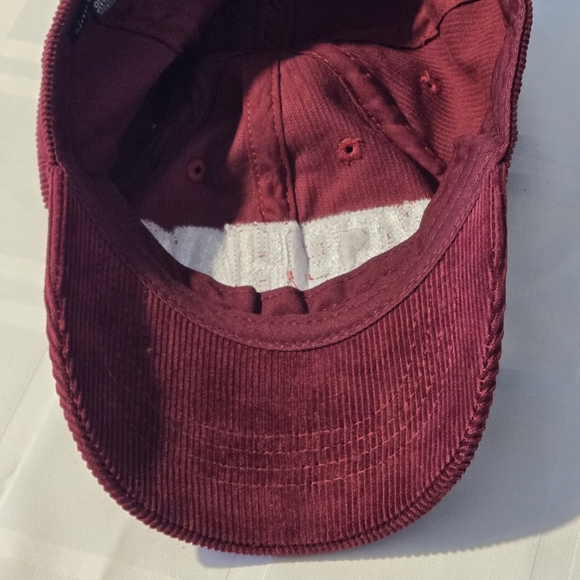 Simply Southern Burgundy Corduroy YEEHAW Baseball Cap Sparkle Lettering - Picture 11 of 12